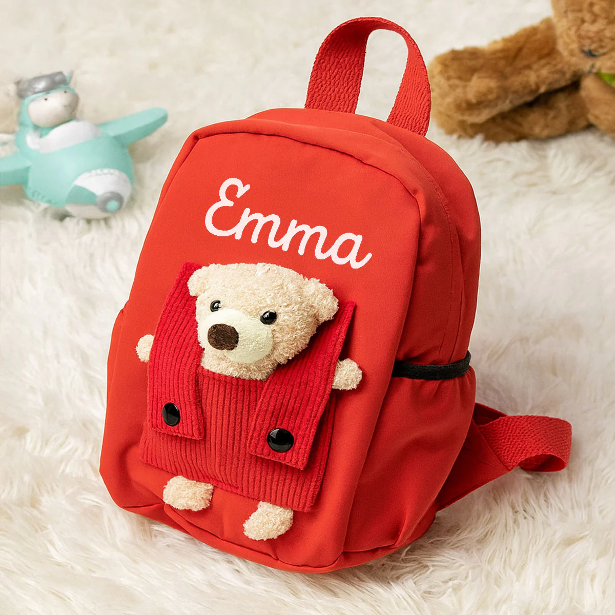 Cute Teddy Bear Nursery Backpack School Bag with Printed Kid’s Name, Back to School Gift for Kids - Image 7