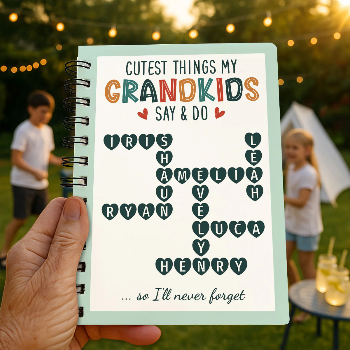 Cutest Things My Grandkids Say & Do Crossword Puzzle Personalized Spiral Notebook Journal, Memory Book - Image 14
