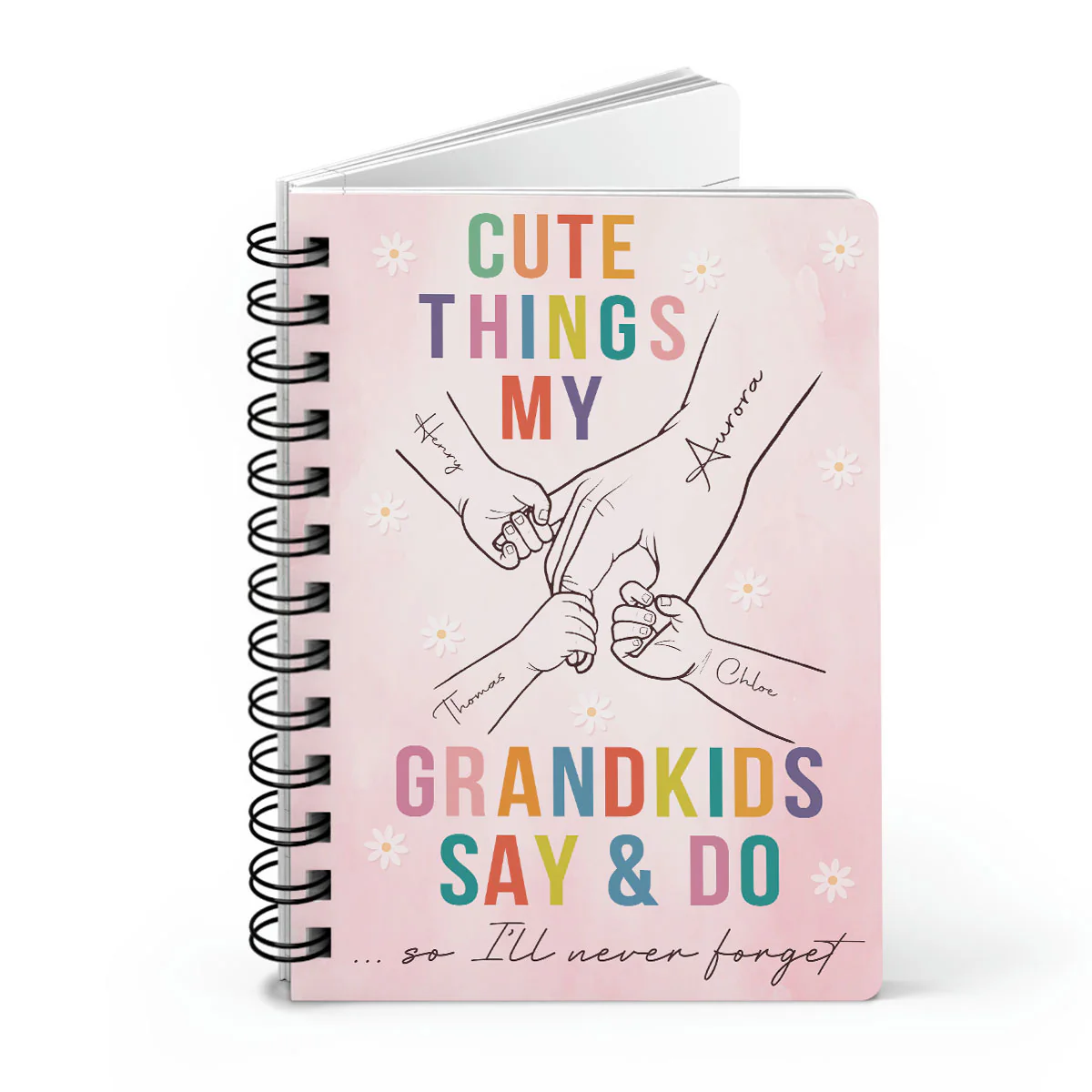 Cutest Things My Grandkids Say & Do Personalized Spiral Notebook Journal, Memory Book - Image 2