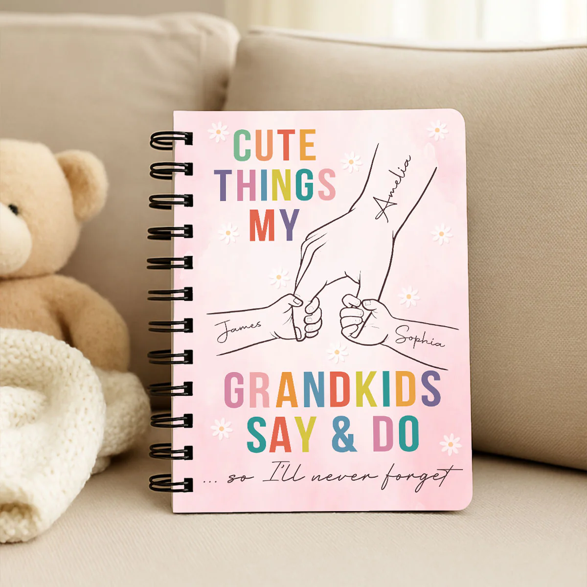 Cutest Things My Grandkids Say & Do Personalized Spiral Notebook Journal, Memory Book - Image 8