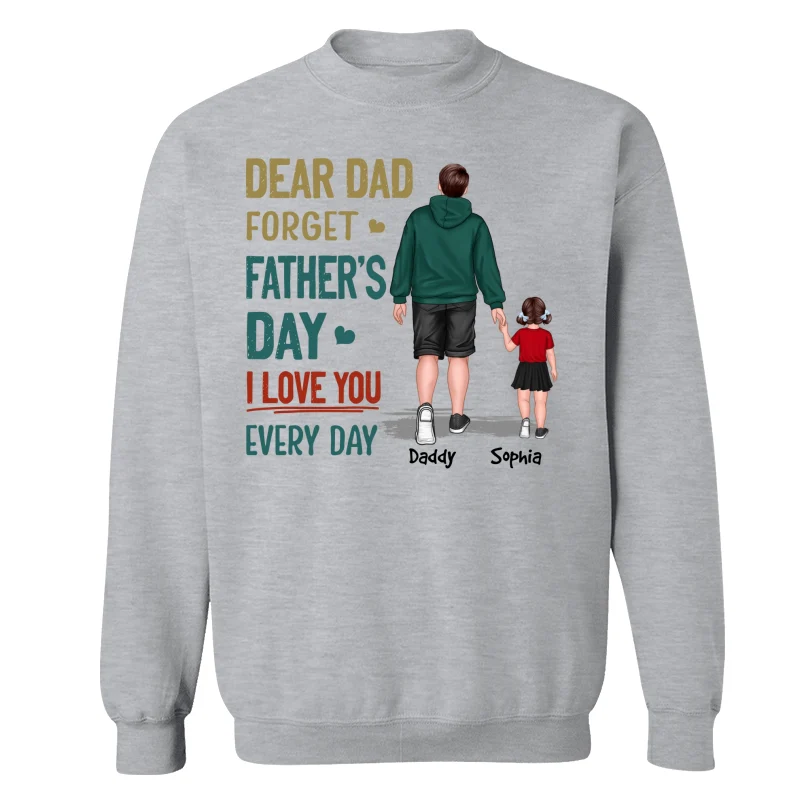 Dad And Son Daughter Walking Dear Dad Forget Father‘s Day Personalized Shirt - Image 18