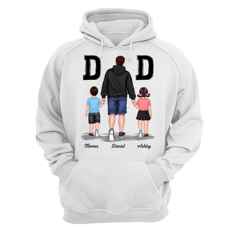 Dad And Son Daughter Walking Gift For Dad Personalized Shirt - Image 13