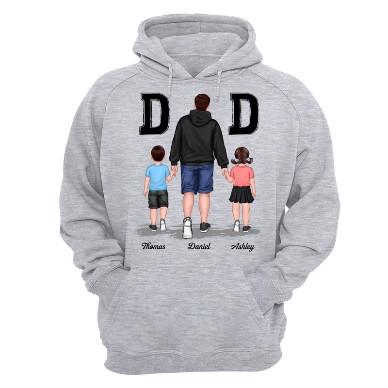 Dad And Son Daughter Walking Gift For Dad Personalized Shirt - Image 14