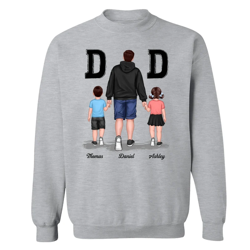 Dad And Son Daughter Walking Gift For Dad Personalized Shirt - Image 18