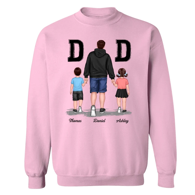 Dad And Son Daughter Walking Gift For Dad Personalized Shirt - Image 19