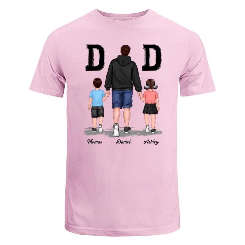 Dad And Son Daughter Walking Gift For Dad Personalized Shirt - Image 7