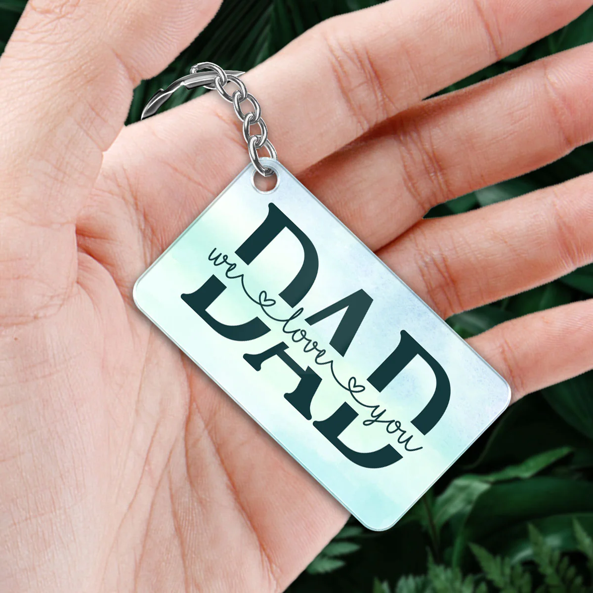 Dad Doll Sitting Men Women Forest Personalized Acrylic Keychain - Image 3