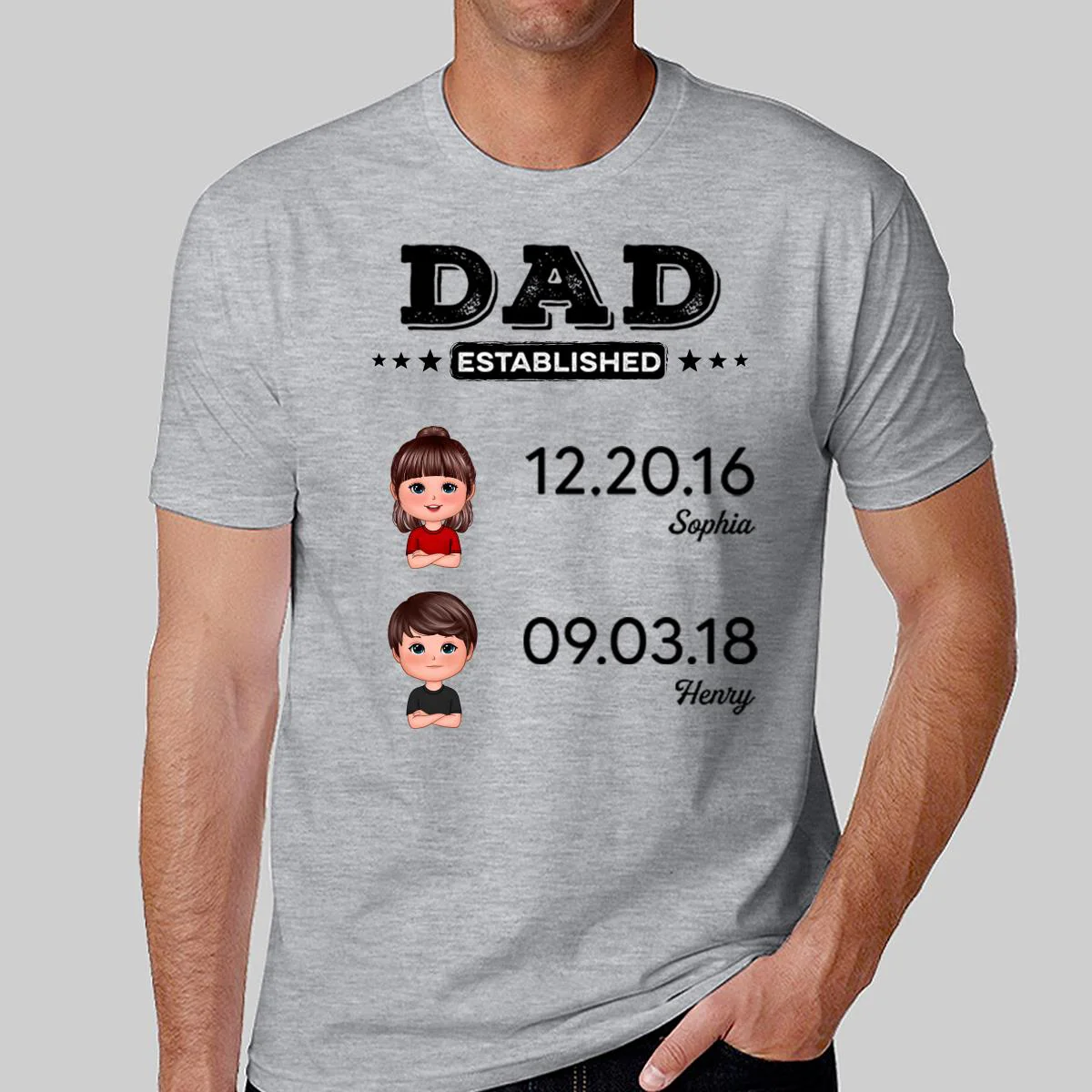 Dad Established Doll Kids Gift For Dad Personalized Shirt - Image 2