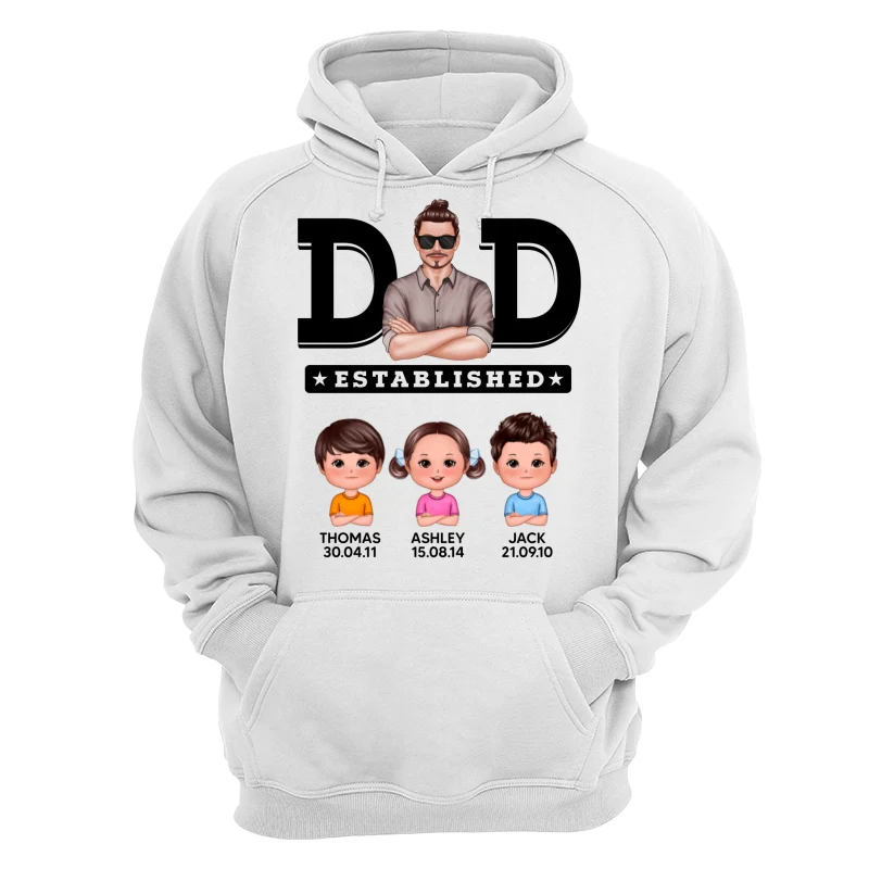 Dad Established Man & Doll Kids Birthday Personalized Shirt - Image 13