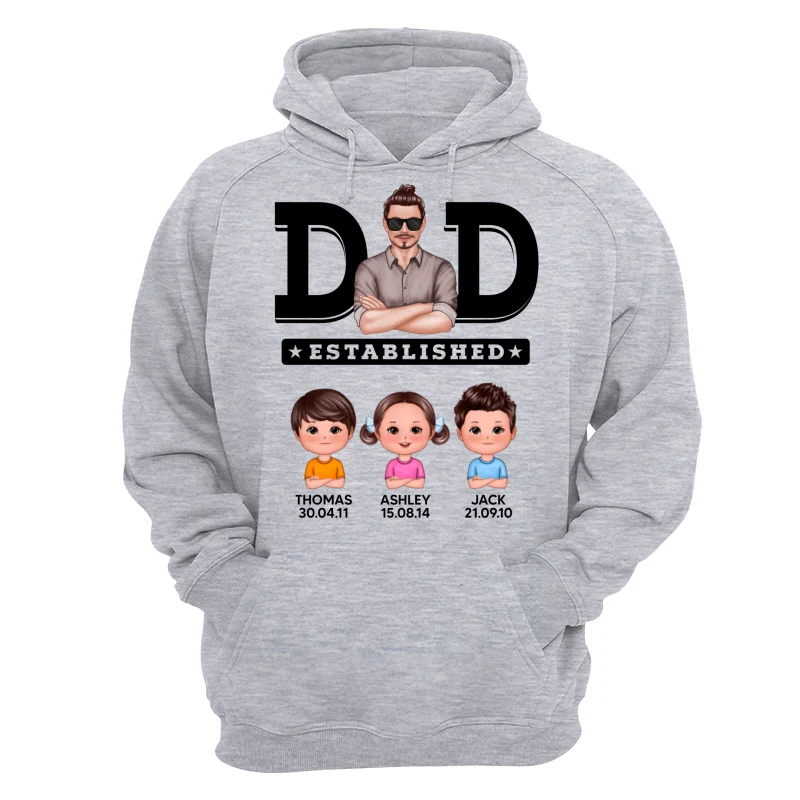 Dad Established Man & Doll Kids Birthday Personalized Shirt - Image 14