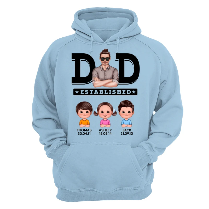 Dad Established Man & Doll Kids Birthday Personalized Shirt - Image 16