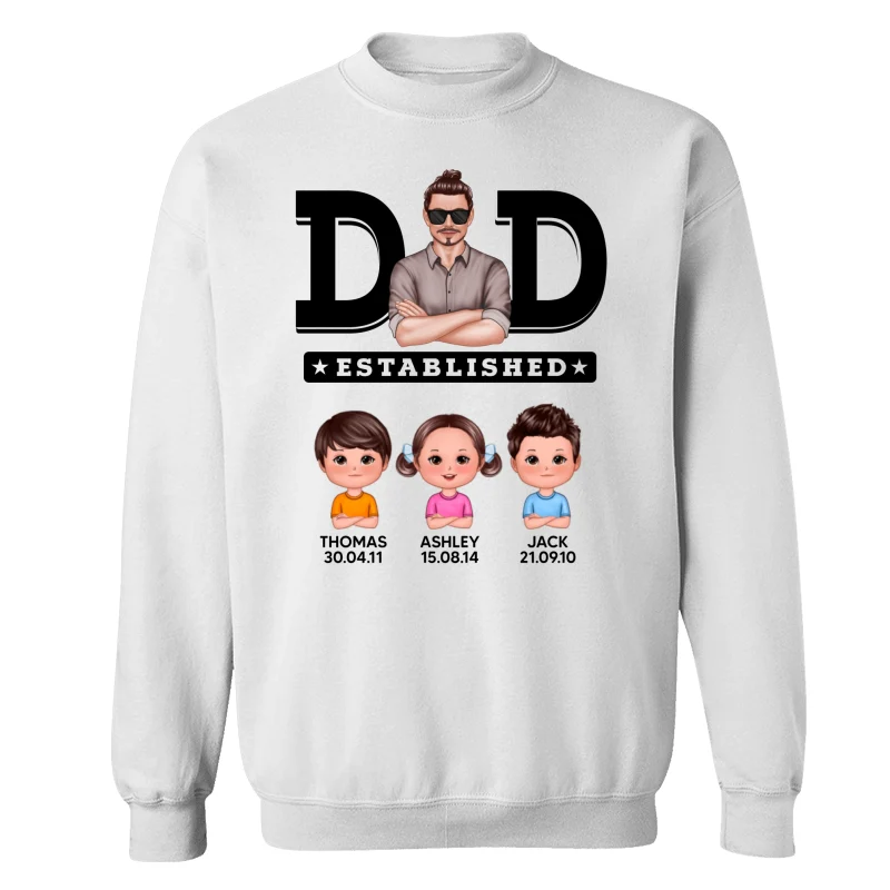 Dad Established Man & Doll Kids Birthday Personalized Shirt - Image 17