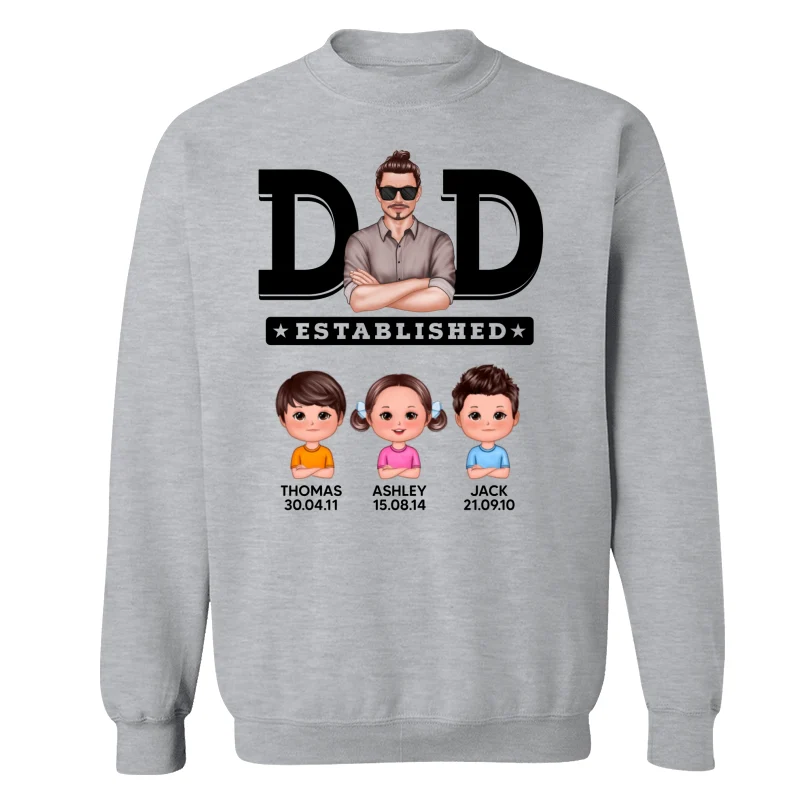 Dad Established Man & Doll Kids Birthday Personalized Shirt - Image 18
