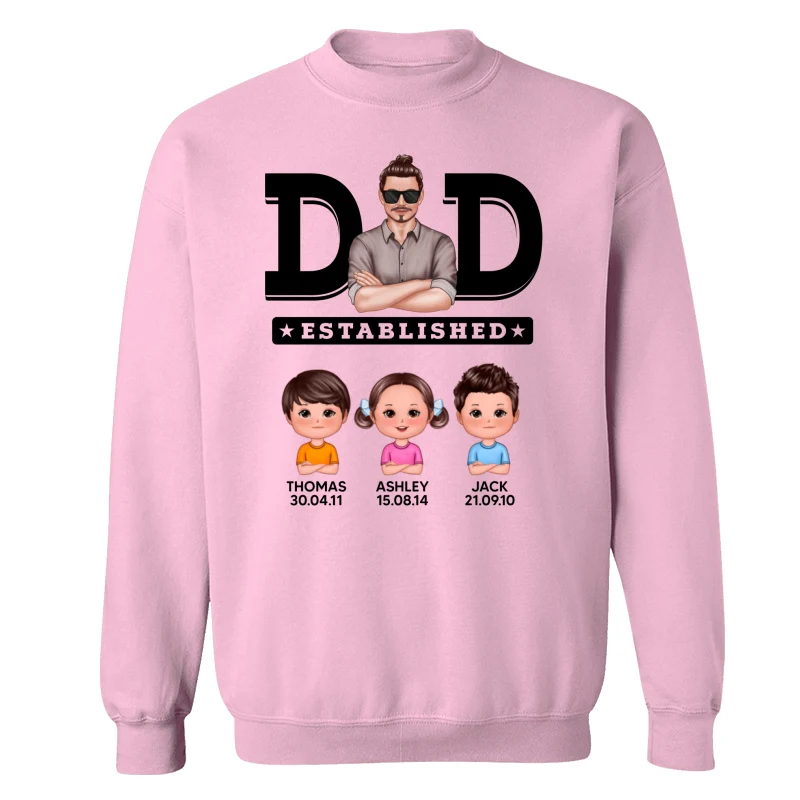 Dad Established Man & Doll Kids Birthday Personalized Shirt - Image 19