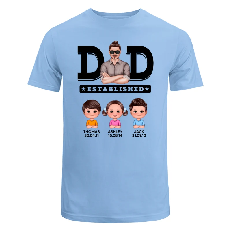 Dad Established Man & Doll Kids Birthday Personalized Shirt - Image 8