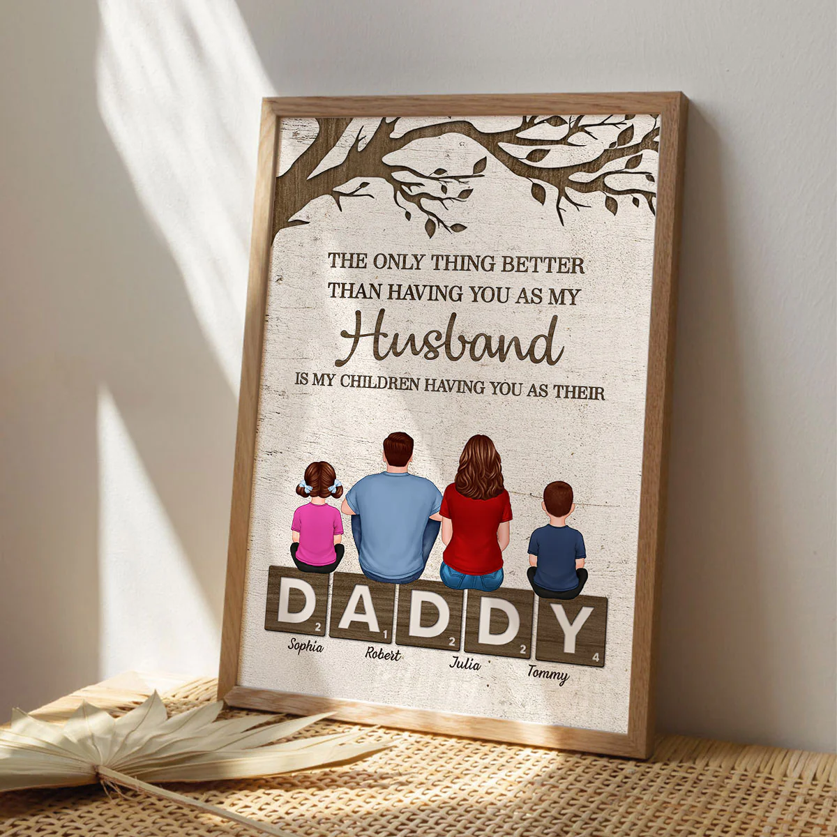 Dad Family Sitting On Text The Only Thing Personalized Poster, Father's Day gift - Image 2