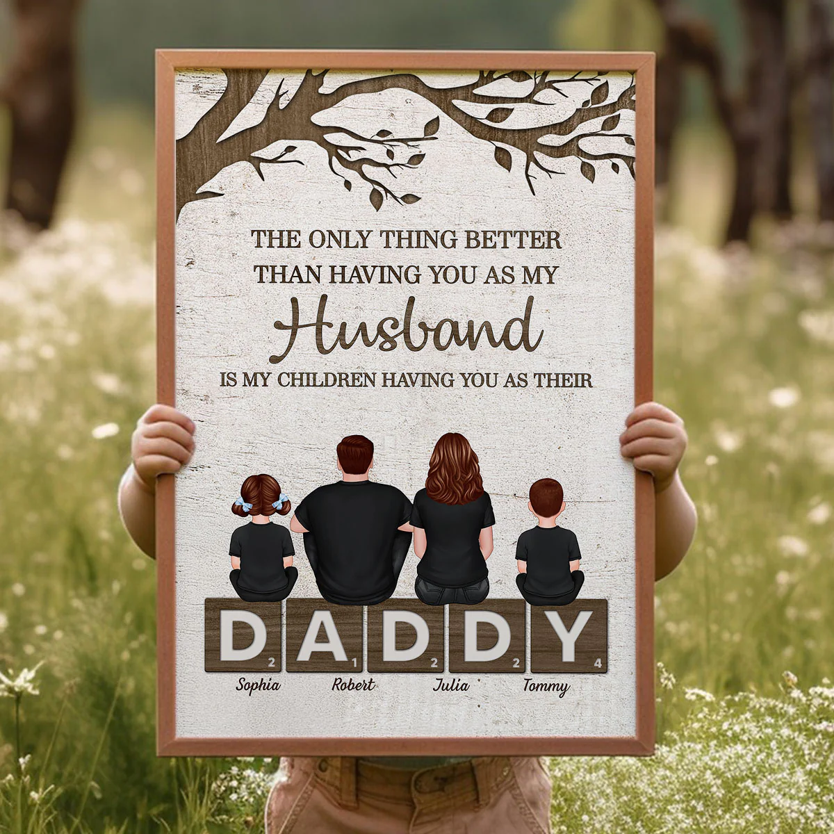 Dad Family Sitting On Text The Only Thing Personalized Poster, Father's Day gift - Image 6