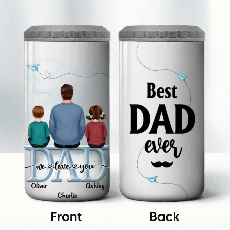 Dad First Hero First Love Tumbler Personalized 4 In 1 Can Cooler Father's Day Gift For Dad - Image 10