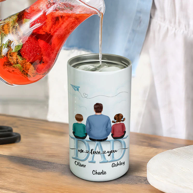 Dad First Hero First Love Tumbler Personalized 4 In 1 Can Cooler Father's Day Gift For Dad - Image 6