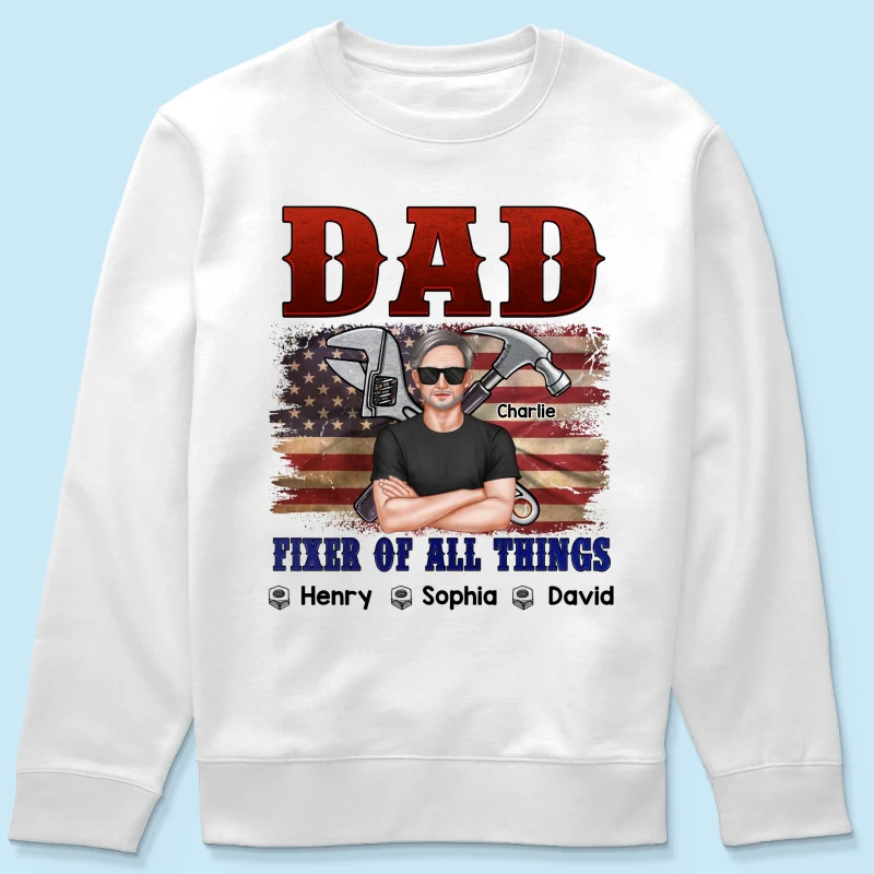 Dad Fixer Of All Things Personalized Shirt - Image 16