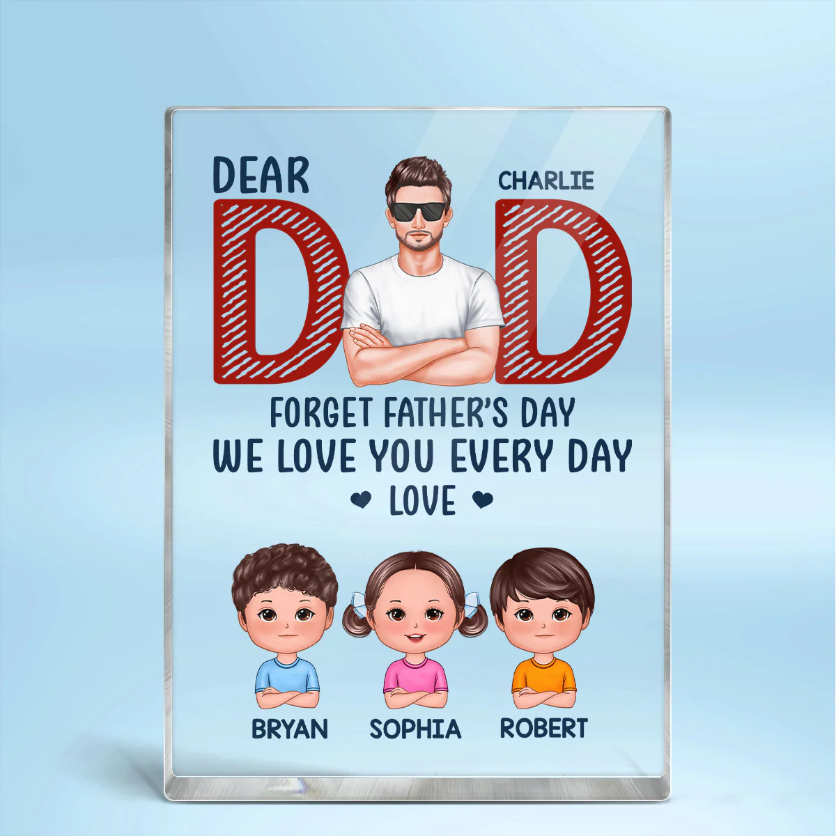Dad Forget Father‘s day Personalized Rectangle Acrylic Block Plaque - Image 2