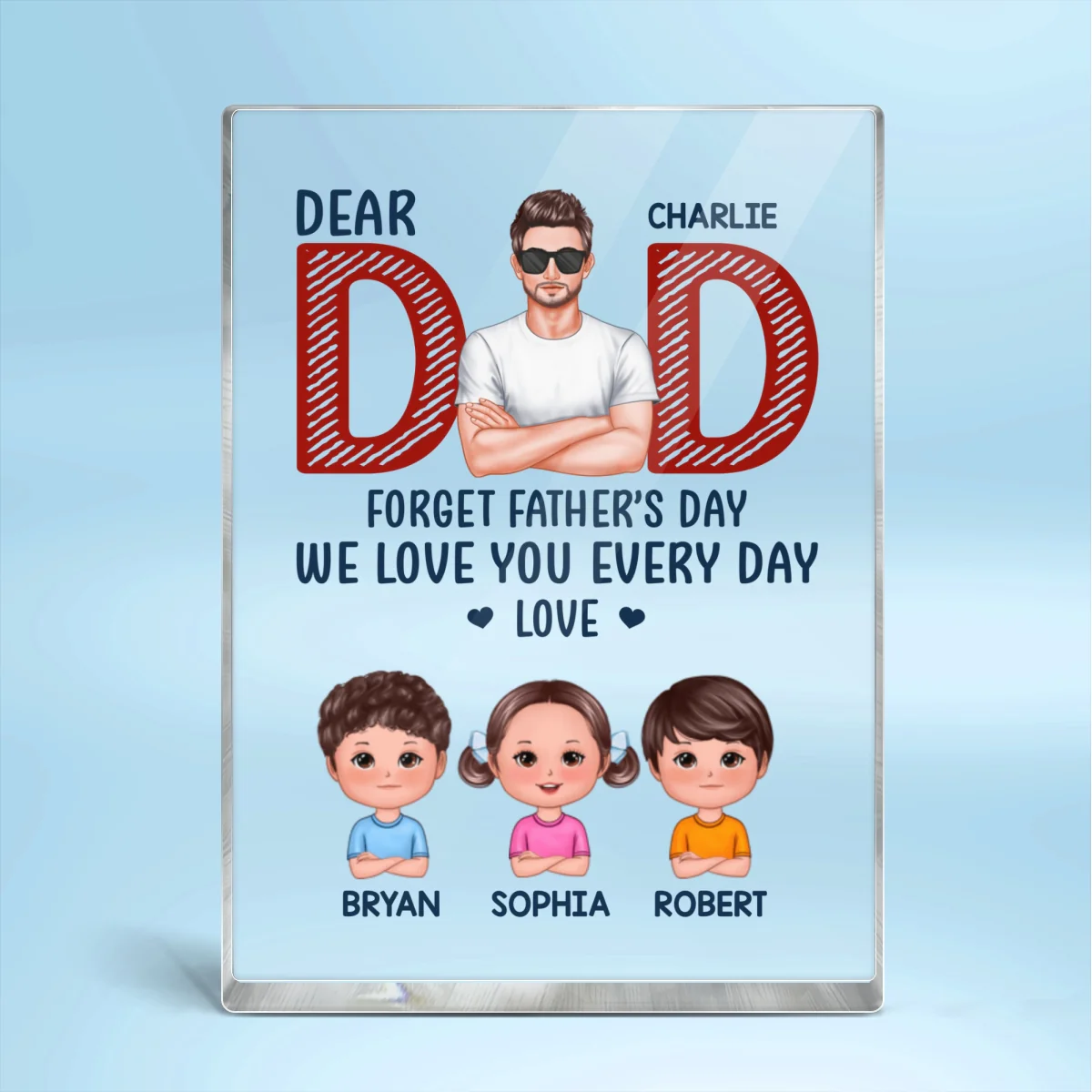 Dad Forget Father‘s day Personalized Rectangle Acrylic Block Plaque - Image 4