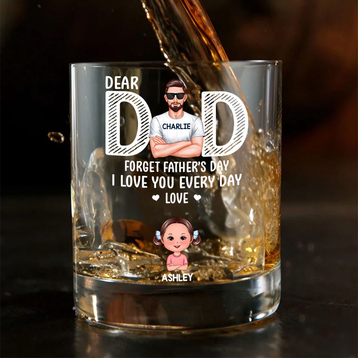 Dad Forget Father's Day We Love You Everyday Personalized Wine Glass, Father's Day Gift for Dads - Image 5