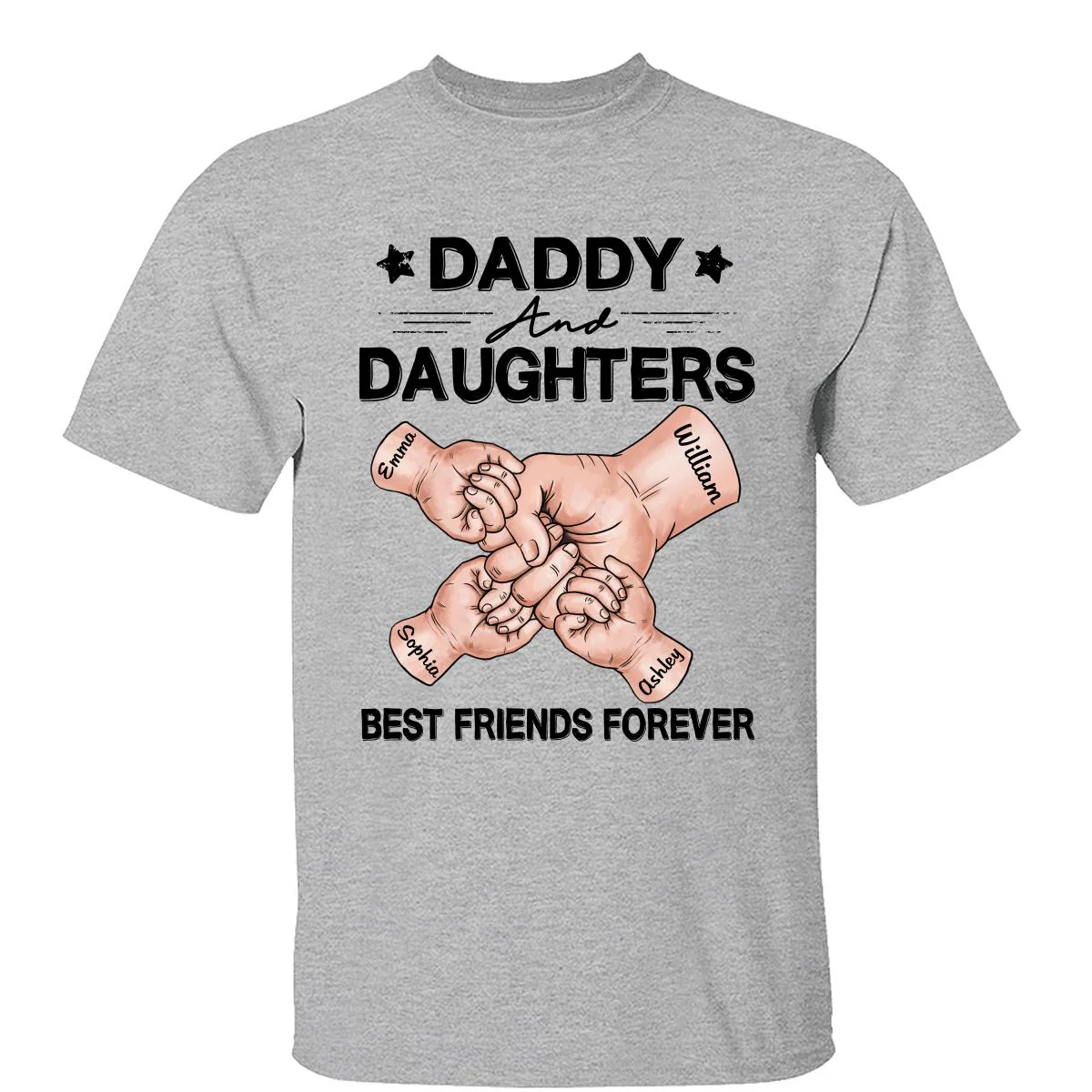 Dad Grandpa And Kids Fist Bump Hands Best Friends Forever Personalized Shirt