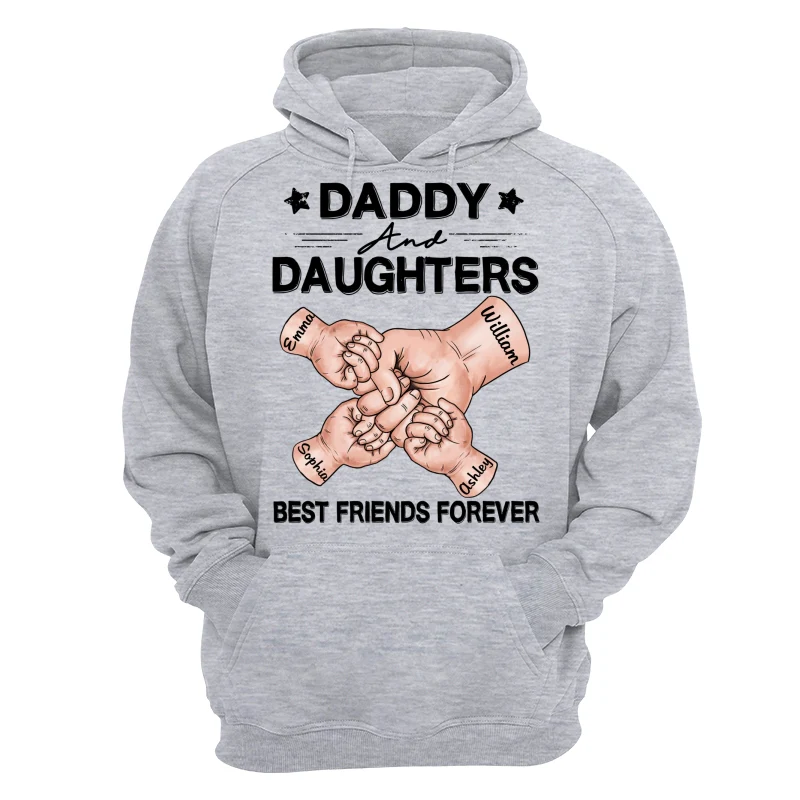 Dad Grandpa And Kids Fist Bump Hands Best Friends Forever Personalized Shirt - Image 14