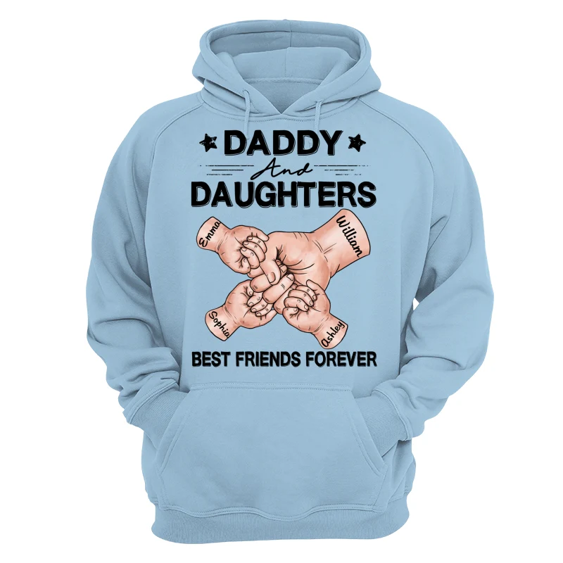 Dad Grandpa And Kids Fist Bump Hands Best Friends Forever Personalized Shirt - Image 16