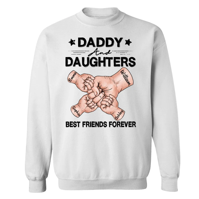 Dad Grandpa And Kids Fist Bump Hands Best Friends Forever Personalized Shirt - Image 17