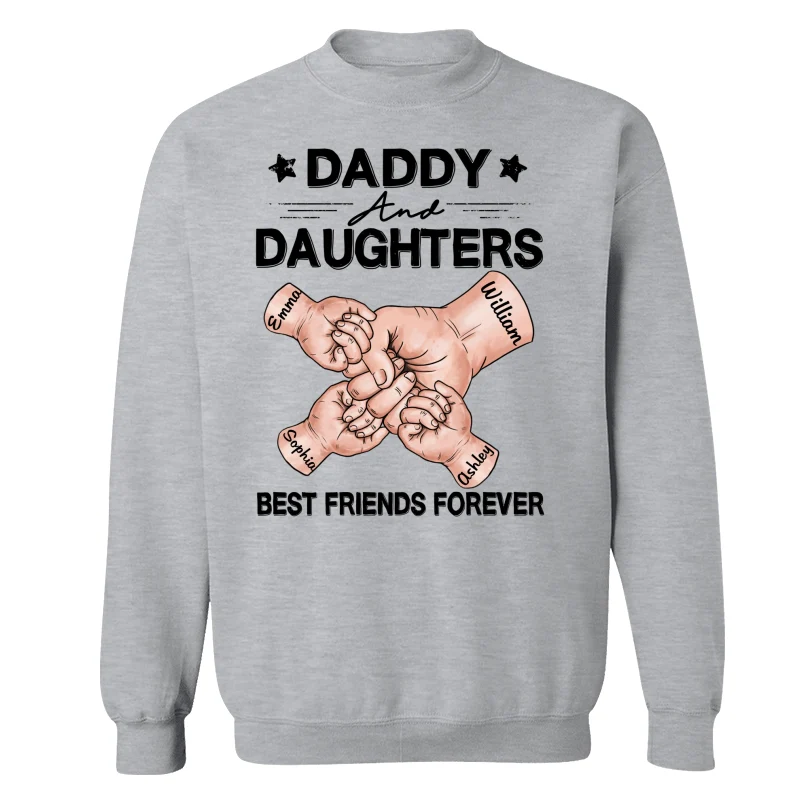 Dad Grandpa And Kids Fist Bump Hands Best Friends Forever Personalized Shirt - Image 18