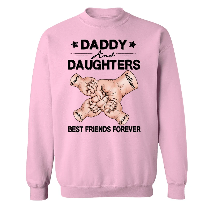 Dad Grandpa And Kids Fist Bump Hands Best Friends Forever Personalized Shirt - Image 19