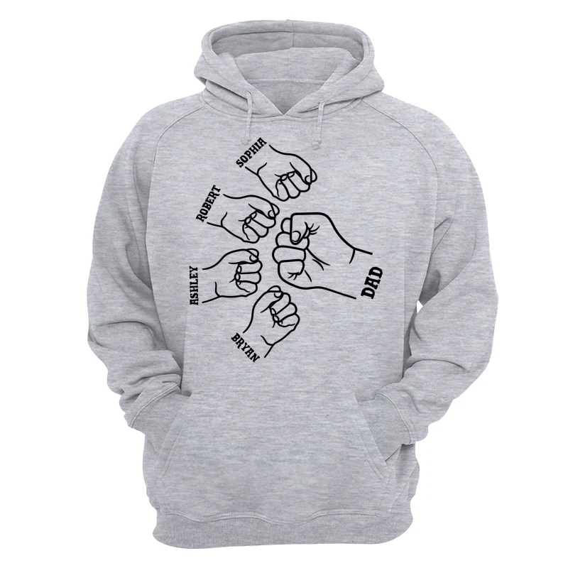 Dad Grandpa And Kids Hands Outline Personalized Shirt - Image 14