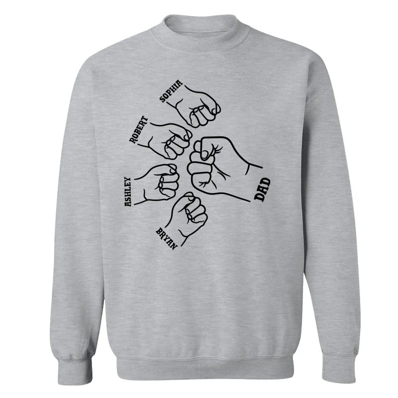 Dad Grandpa And Kids Hands Outline Personalized Shirt - Image 18