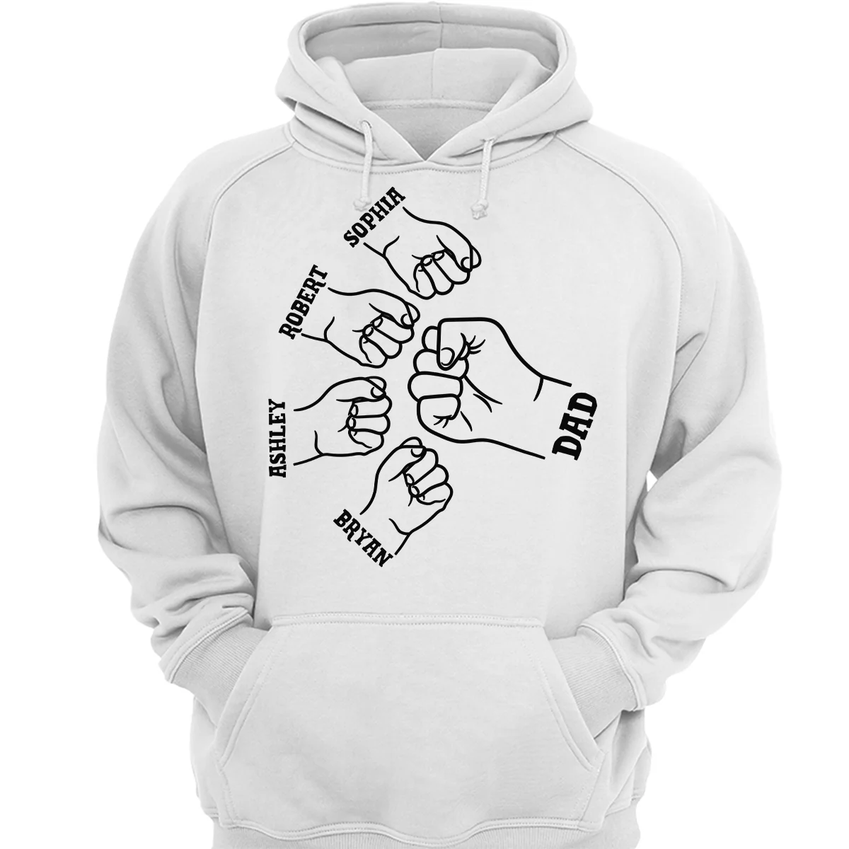 Dad Grandpa And Kids Hands Outline Personalized Shirt - Image 3