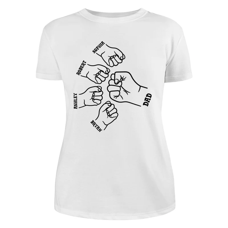 Dad Grandpa And Kids Hands Outline Personalized Shirt - Image 9