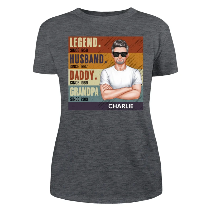 Dad Grandpa Crossed Arm Legend Retro Personalized Shirt - Image 10