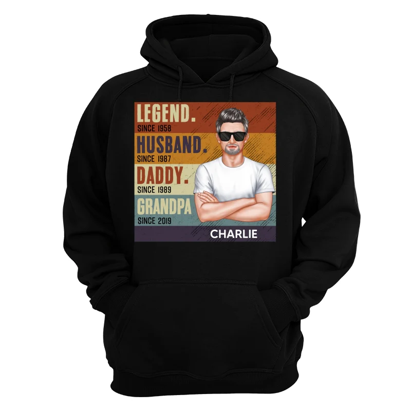 Dad Grandpa Crossed Arm Legend Retro Personalized Shirt - Image 11