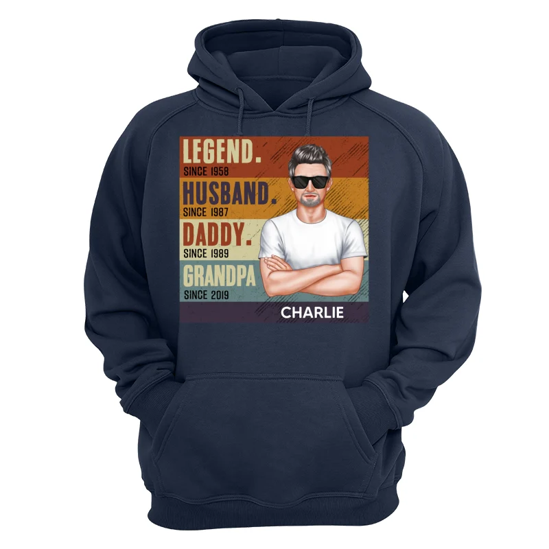 Dad Grandpa Crossed Arm Legend Retro Personalized Shirt - Image 12