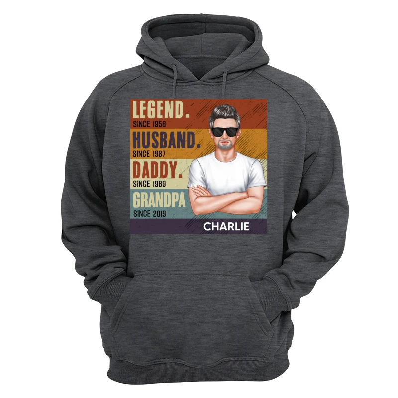 Dad Grandpa Crossed Arm Legend Retro Personalized Shirt - Image 13