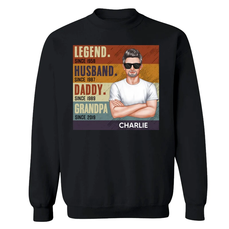 Dad Grandpa Crossed Arm Legend Retro Personalized Shirt - Image 14