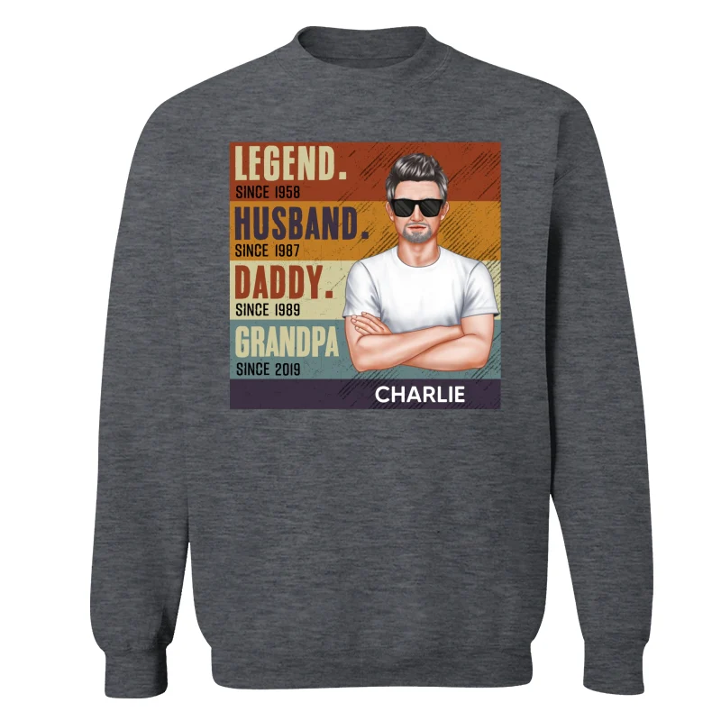 Dad Grandpa Crossed Arm Legend Retro Personalized Shirt - Image 16
