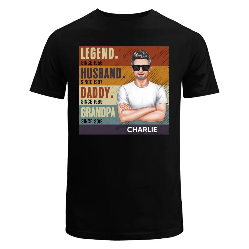 Dad Grandpa Crossed Arm Legend Retro Personalized Shirt - Image 5