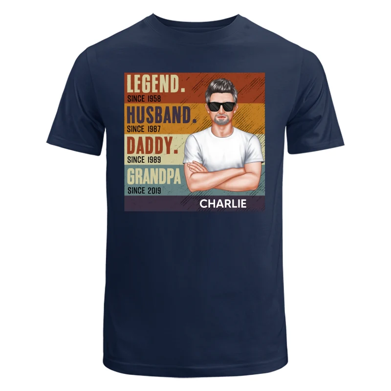 Dad Grandpa Crossed Arm Legend Retro Personalized Shirt - Image 6