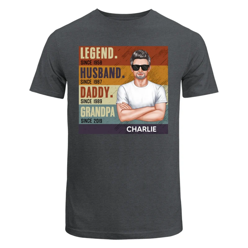 Dad Grandpa Crossed Arm Legend Retro Personalized Shirt - Image 7