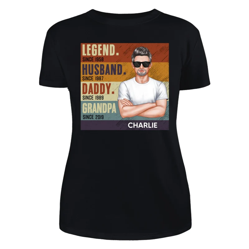 Dad Grandpa Crossed Arm Legend Retro Personalized Shirt - Image 8
