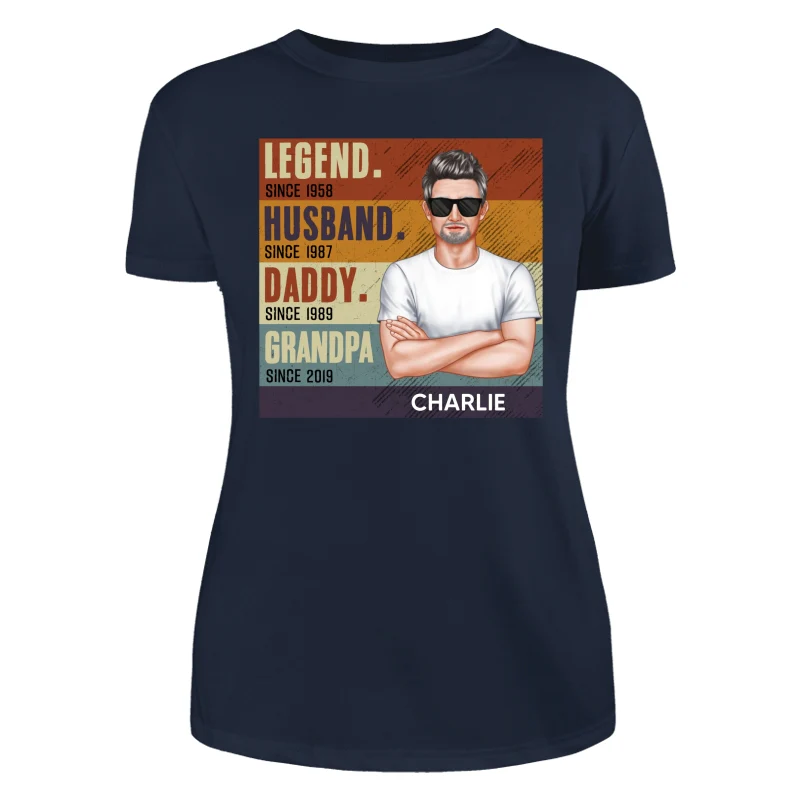 Dad Grandpa Crossed Arm Legend Retro Personalized Shirt - Image 9