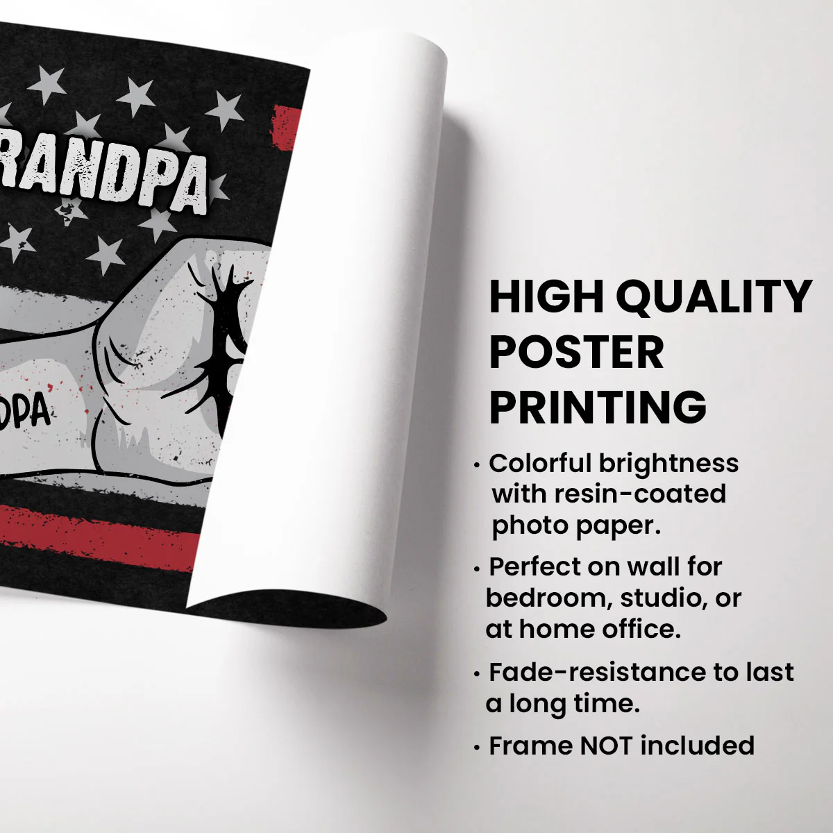 Dad Grandpa Fist Bump Nation Flag Personalized Poster, Father's Day Gift For Dad, For Grandpa, For Husband - Image 3