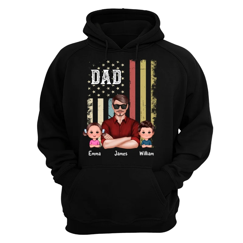Dad Grandpa Flag Man & Doll Kids Personalized Shirt - Image 12